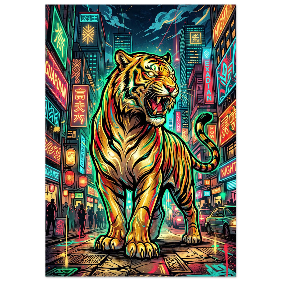Golden Tiger Guardian | Premium Matte Paper Poster 70×100 cm (28×40 in) – Portrait — product image 1