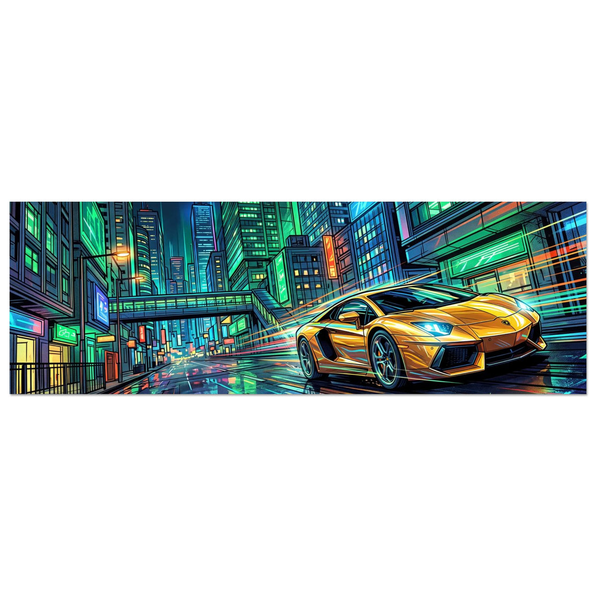 Electric Gold | Aluminium 30×90 cm (12×36 in) – Landscape — product image 1