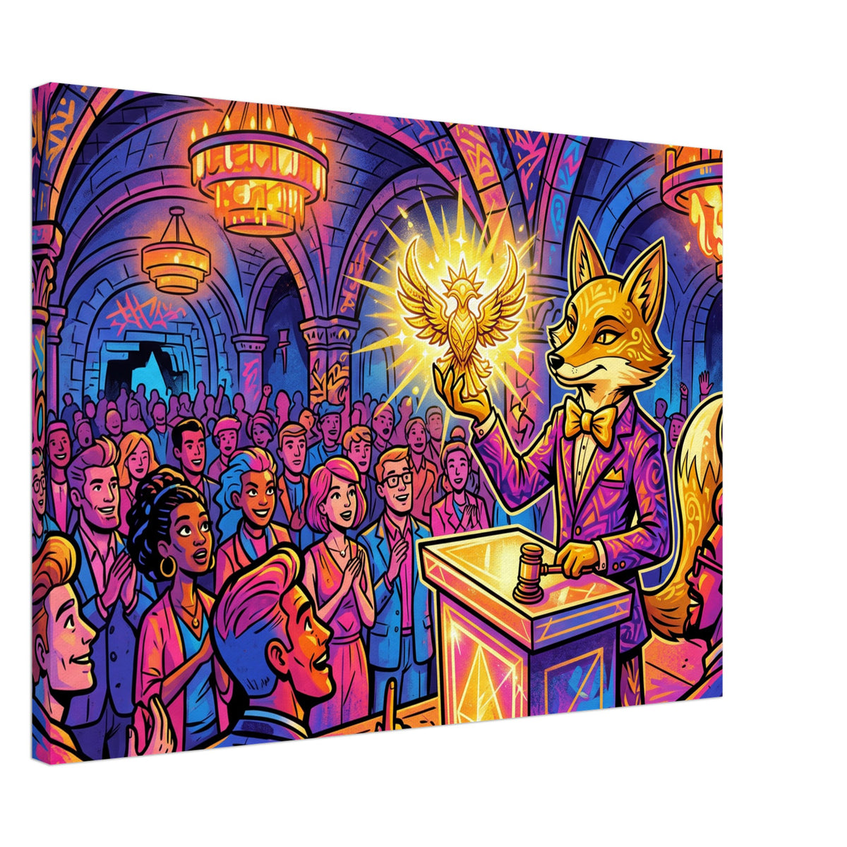 Golden Fox Auctioneer | Canvas 50×70 cm (20×28 in) – Landscape — product image 1