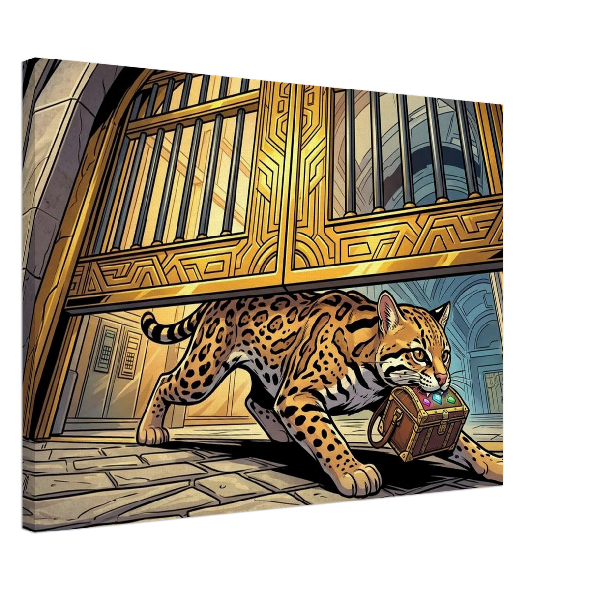 Ocelot Jewel Courier | Canvas 50×70 cm (20×28 in) – Landscape — product image 1
