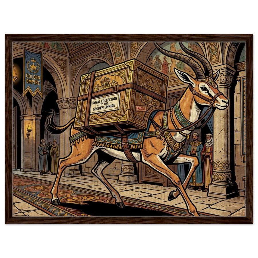 Gazelle Royal Art Courier | Framed Canvas 60×80 cm (24×32 in) – Landscape — Framed Canvas Wall Art — product image 2