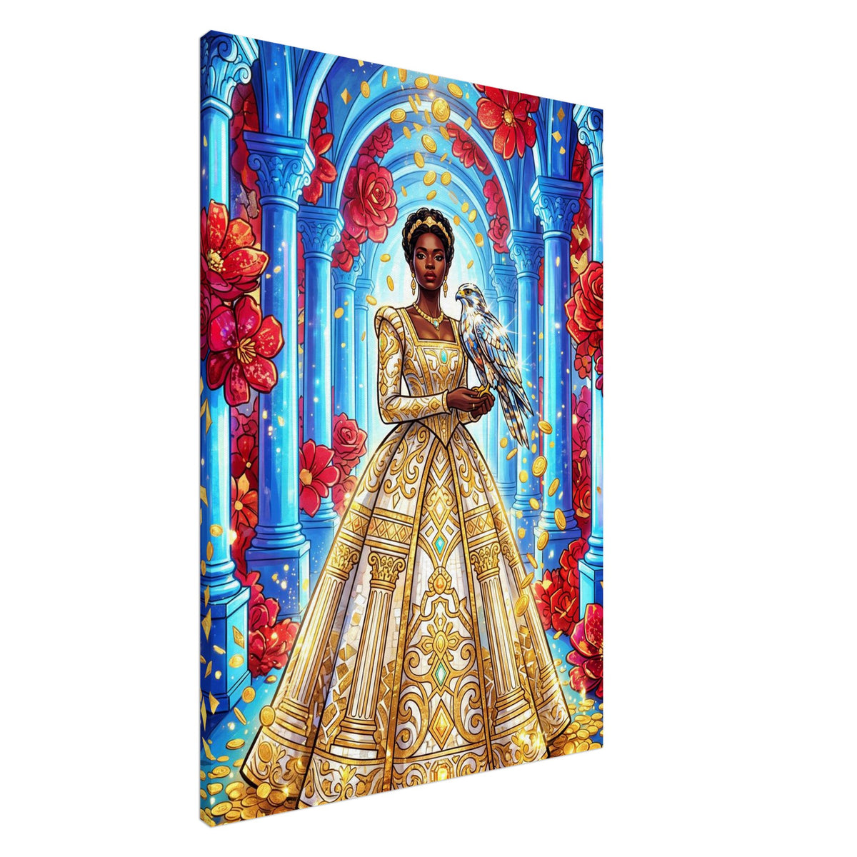 Vertical Ascension – Golden Empire Statement Art | Canvas 70×100 cm (28×40 in) – Portrait — product image 1