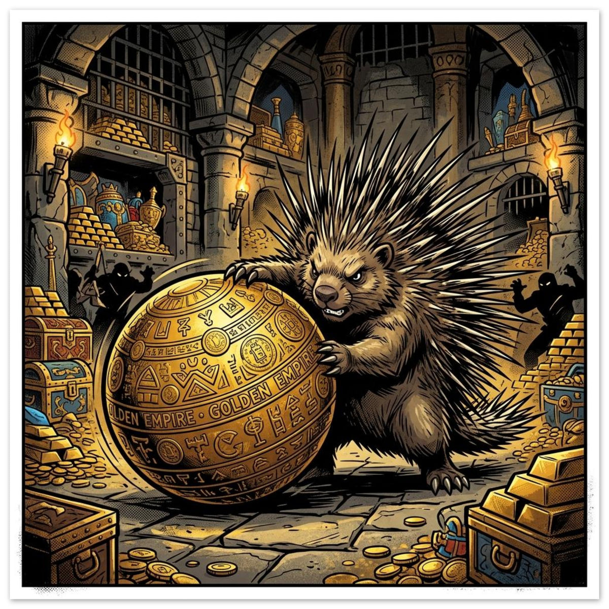 Porcupine Treasury Guard | Foam 50×50 cm (20×20 in) – Square — product image 1