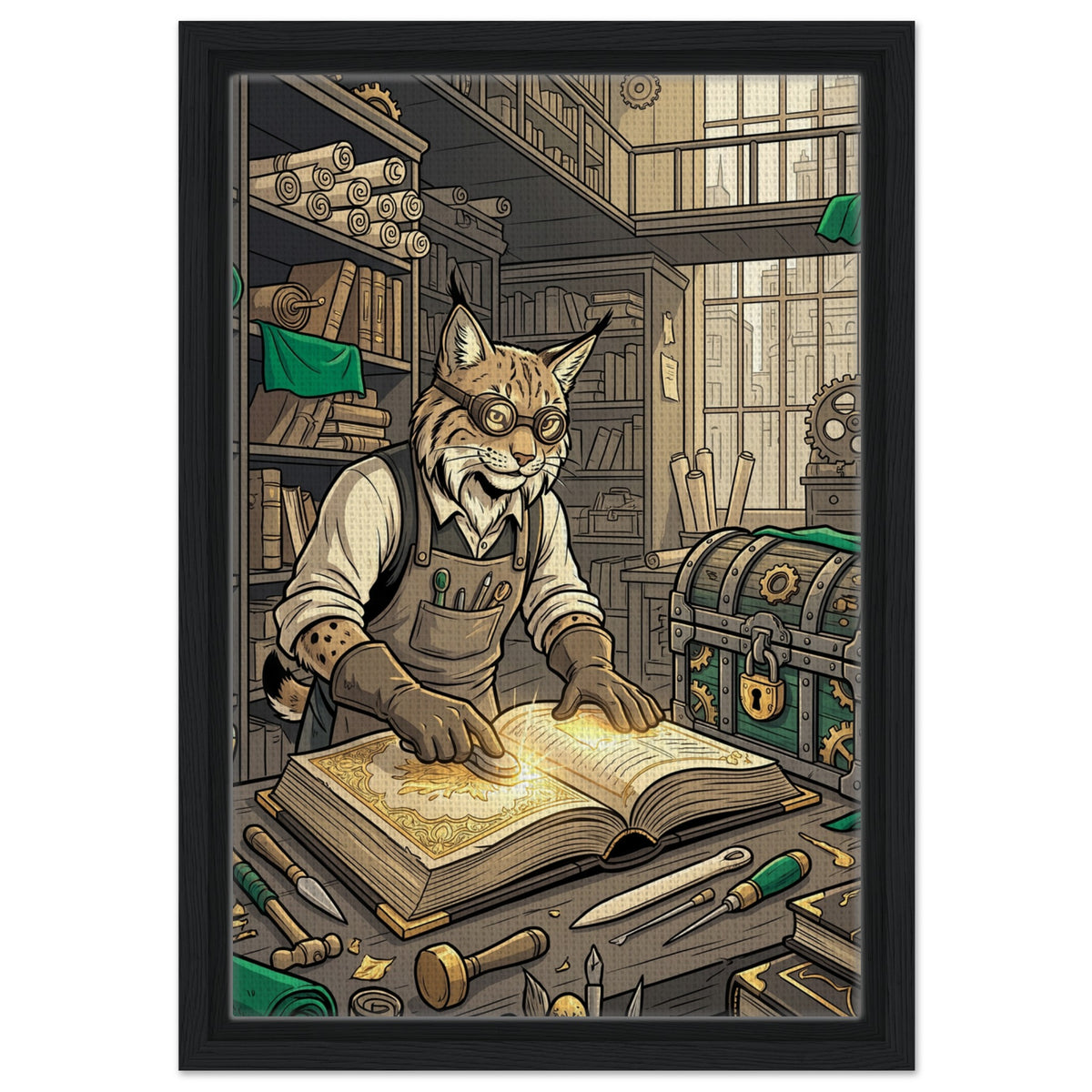 Golden Jewel Thief | Framed Canvas 30×45 cm (12×18 in) – Portrait — product image 1