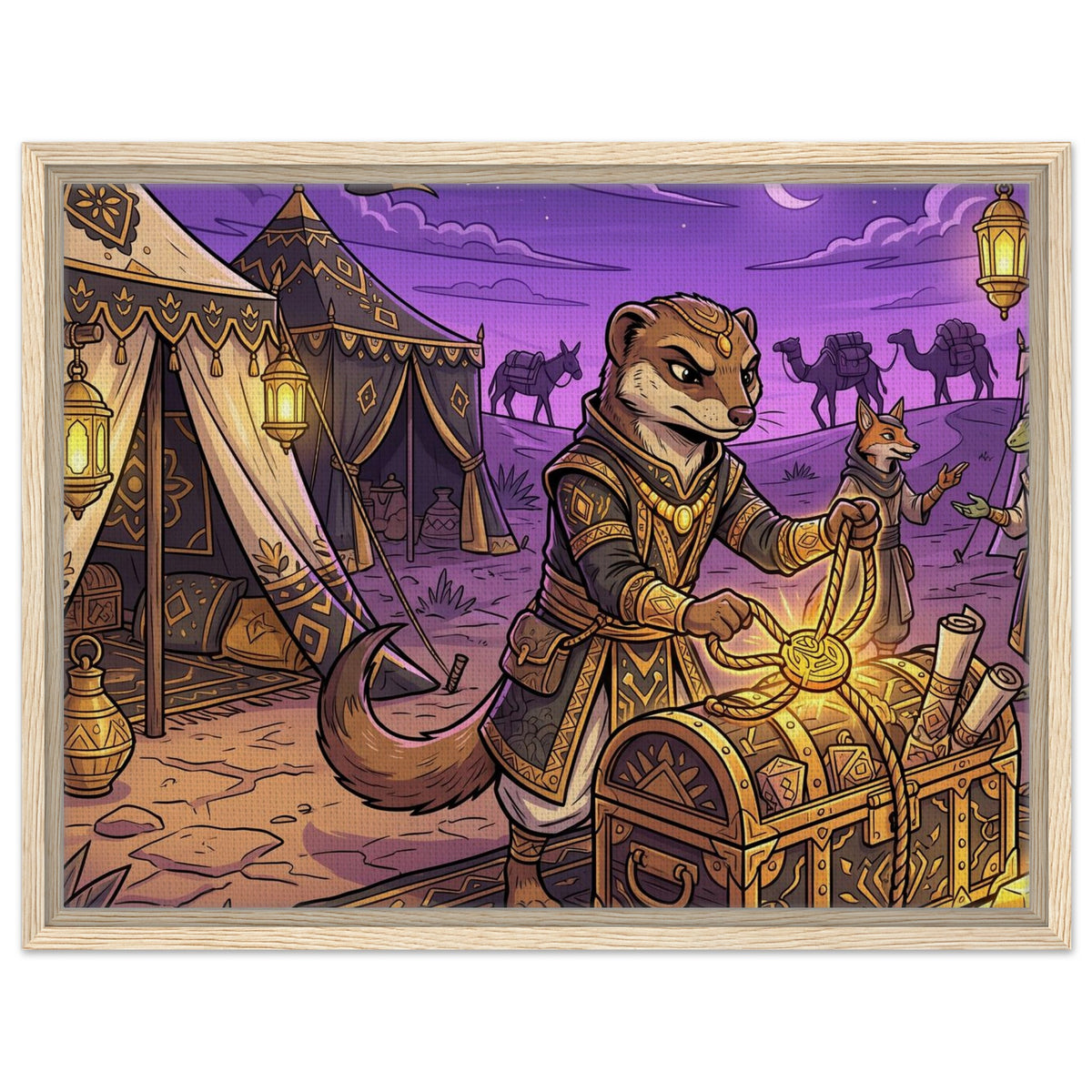 The Merchant from the Violet Valley – Framed Canvas 45×60 cm (17.7×23.6 in) – Landscape — product image 1