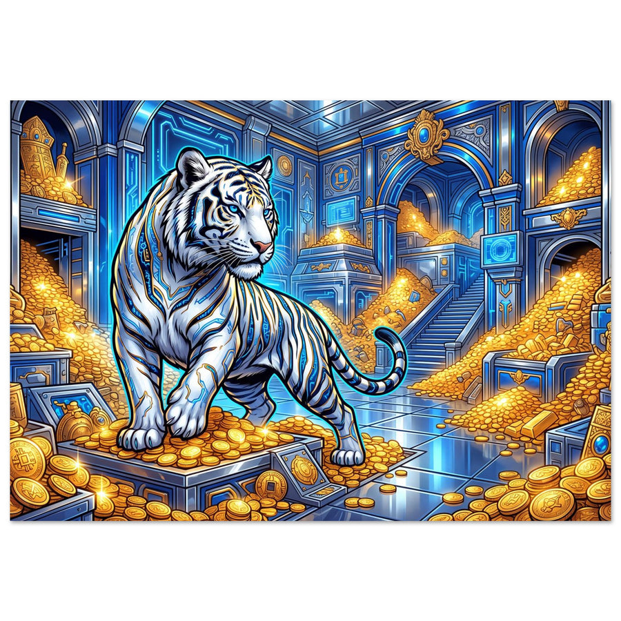 Golden Tiger Treasury | Aluminium 70×100 cm (28×40 in) – Landscape — product image 1