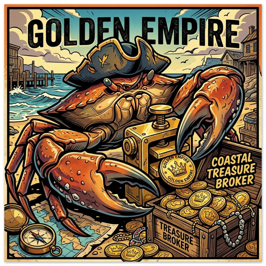 Crab Coastal Treasure Broker | Foam 30×30 cm (12×12 in) – Square — product image 1