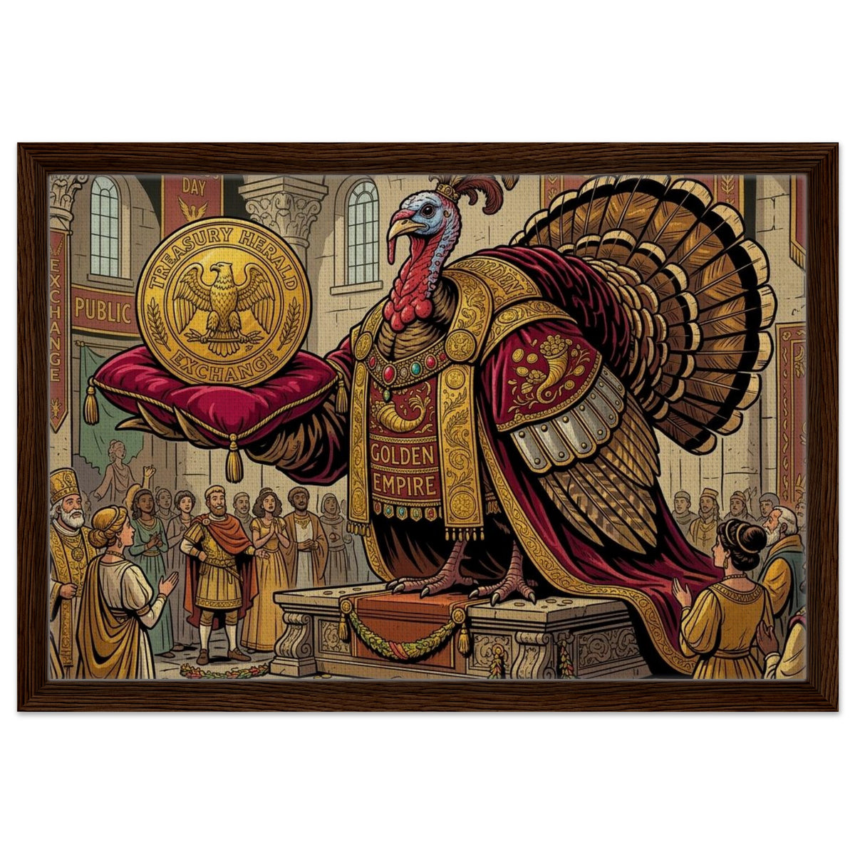 Turkey Ceremonial Treasury Herald | Framed Canvas 40×60 cm (16×24 in) – Landscape — Framed Canvas Wall Art — product image 1