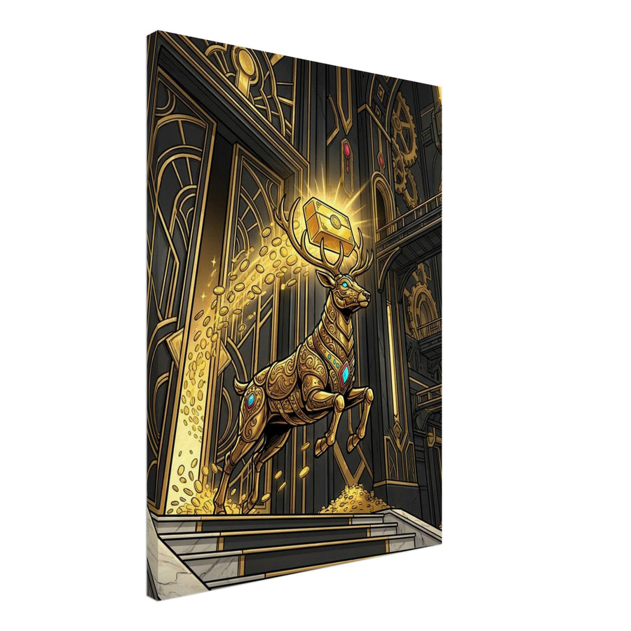 Golden Stag High-Value Courier | Canvas 50×70 cm (20×28 in) – Portrait — Canvas Wall Art — product image 1