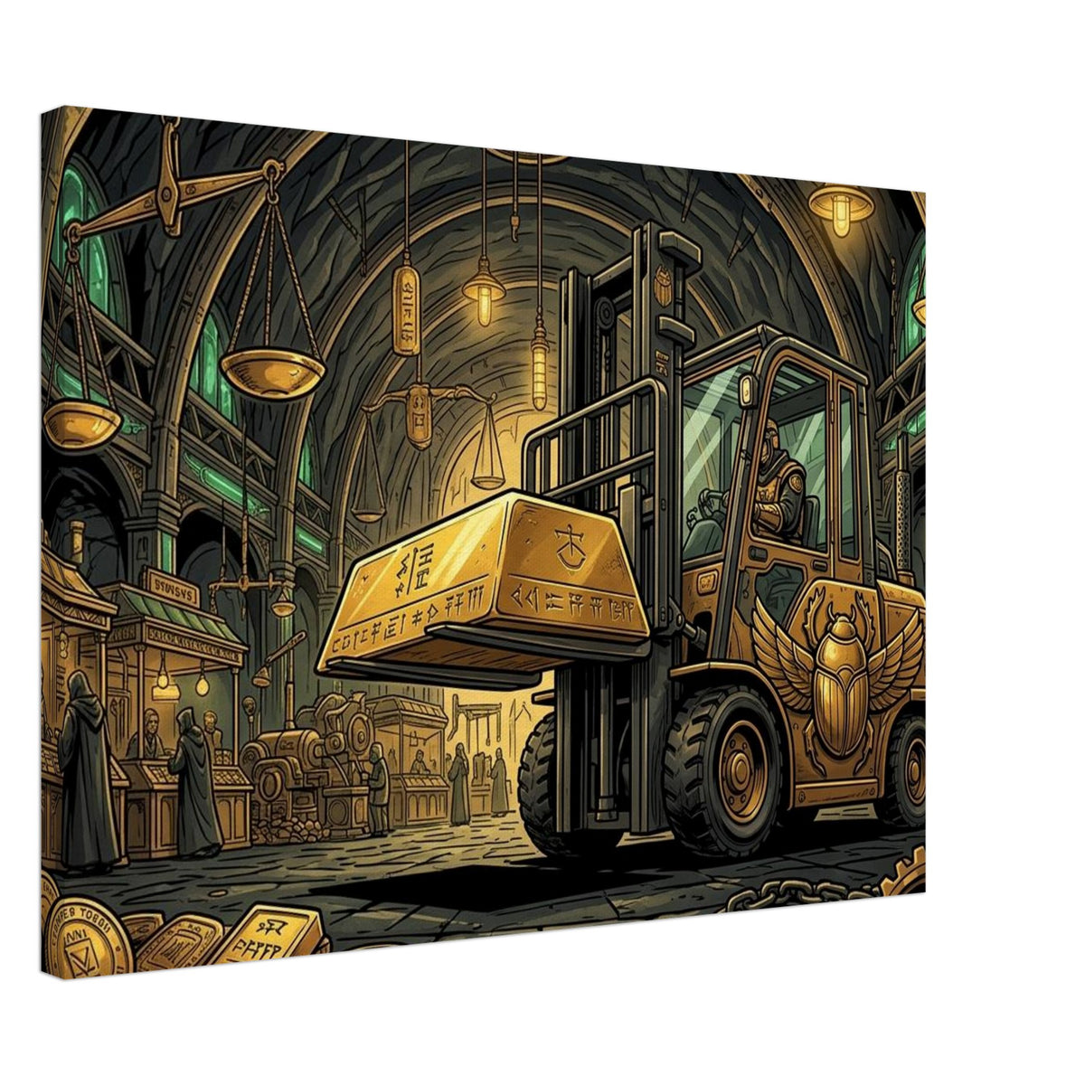 Scarab Armored Forklift Operator | Canvas 50×70 cm (20×28 in) – Landscape — product image 1
