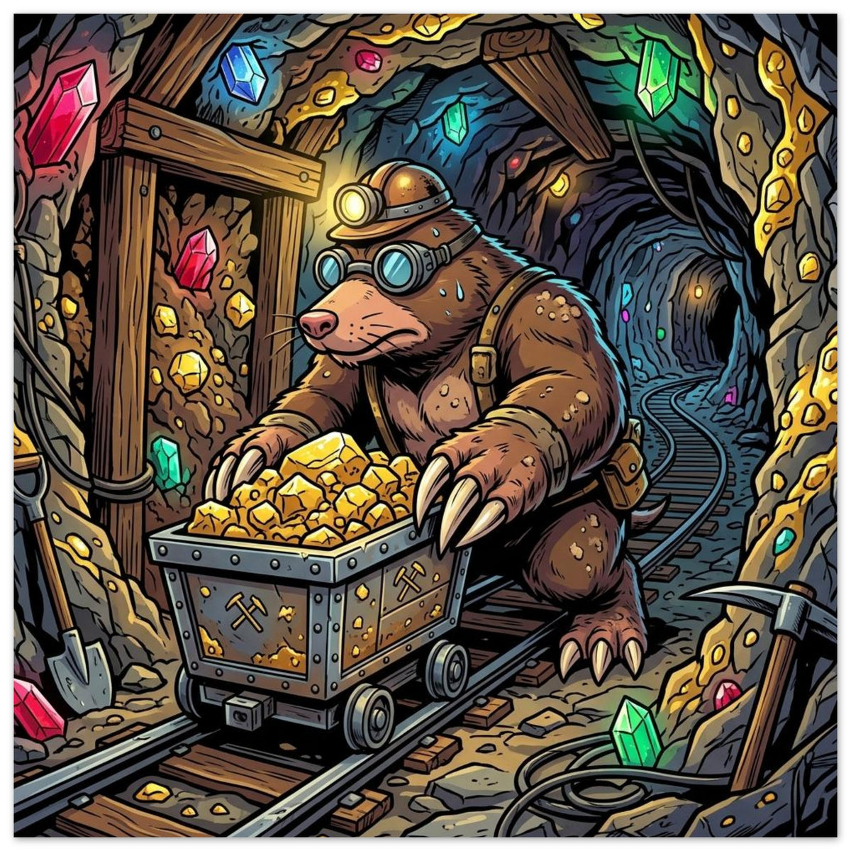 Mole Subterranean Coin Miner | Foam 20×20 cm (8×8 in) – Square — product image 1
