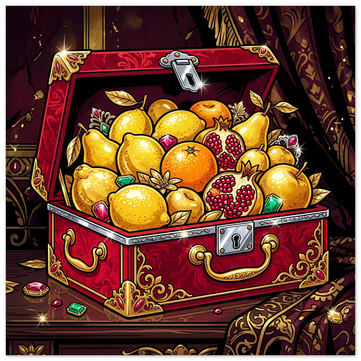 Luxury Fruit Vault | Foam 50×50 cm (20×20 in) – Square — product image 1