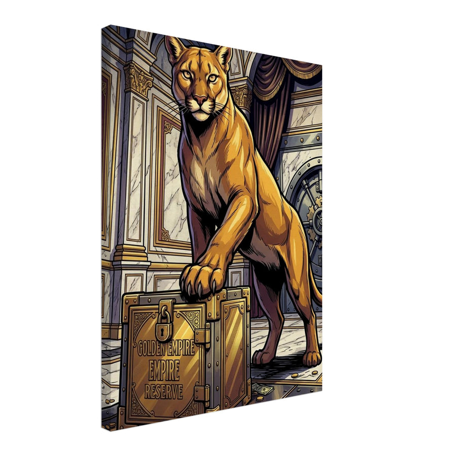 Cougar Private Vault Guard | Canvas 45×60 cm (18×24 in) – Portrait — product image 1
