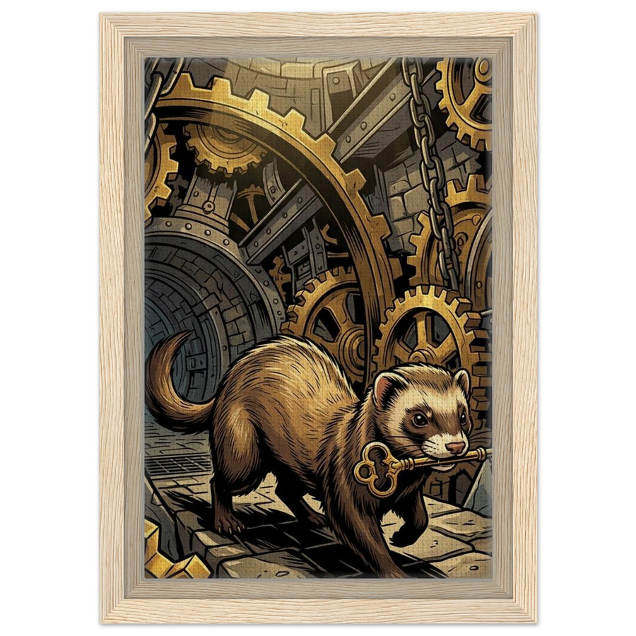 Ferret Vault Infiltrator | Framed Canvas 20×30 cm (8×12 in) – Portrait — product image 1