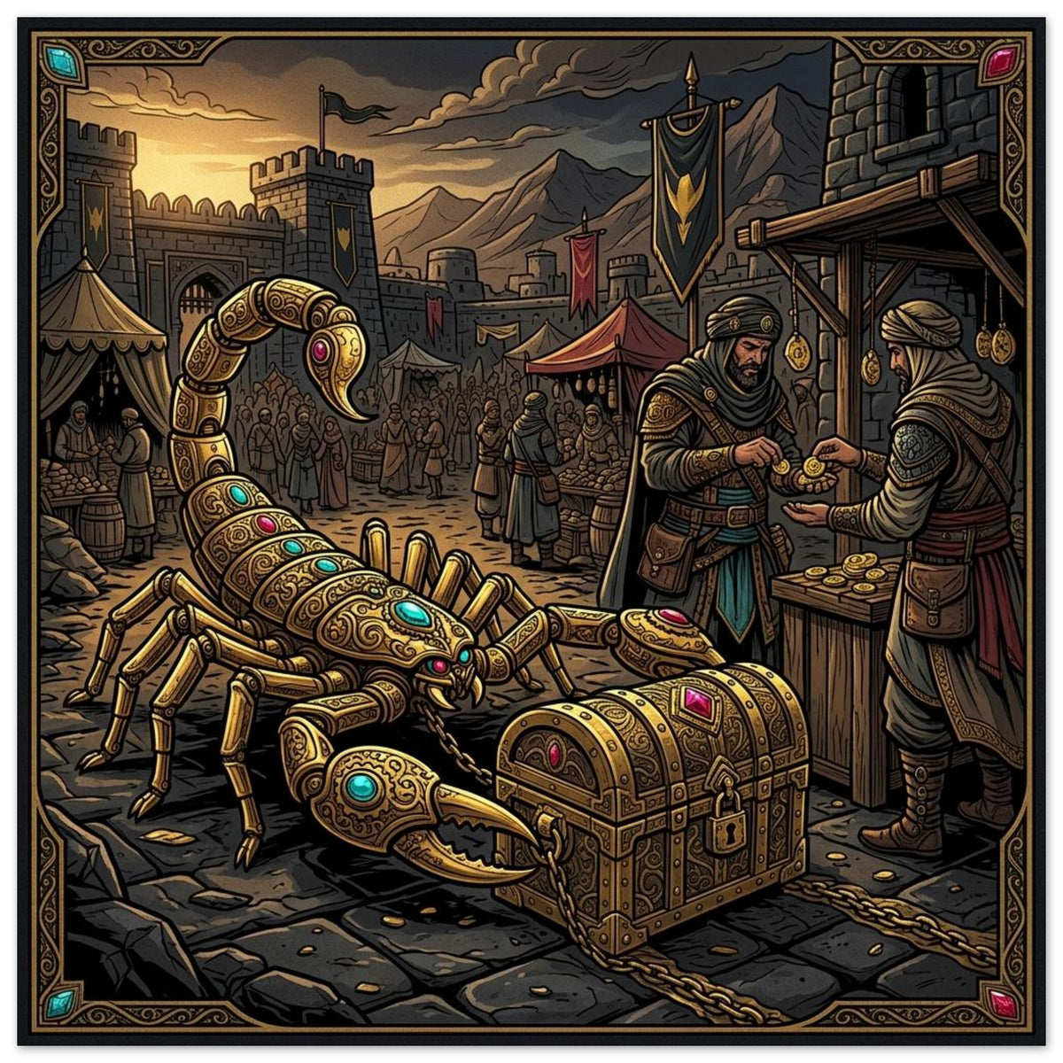 Golden Scorpion Bullion Protector | Foam 60×60 cm (24×24 in) – Square — product image 1