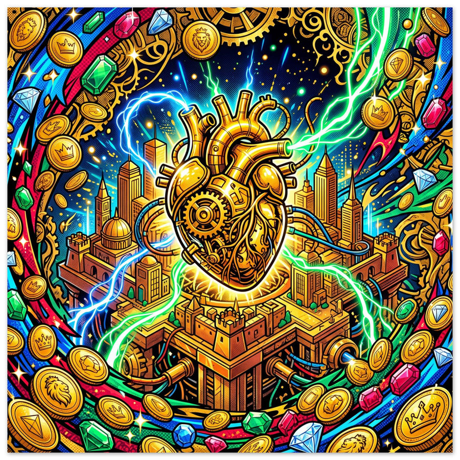 Golden Vault Heart | Foam 20×20 cm (8×8 in) – Square — product image 1