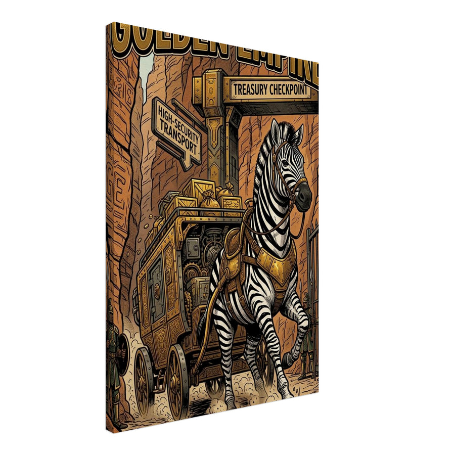 Zebra High-Security Treasury Rider | Canvas 50×70 cm (20×28 in) – Portrait — product image 1