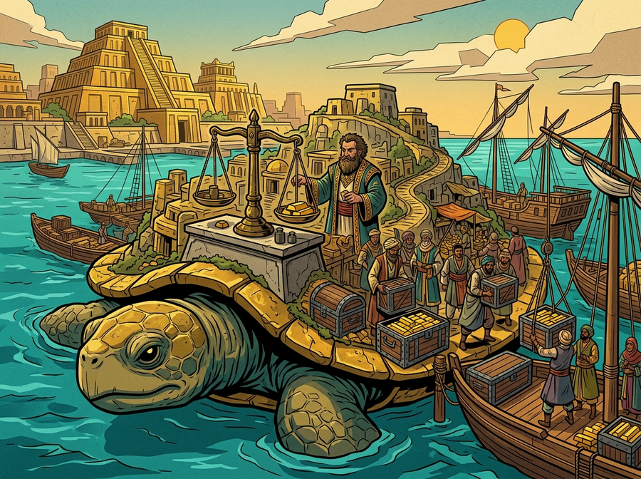 Turtle Floating-Island Trade Banker artwork